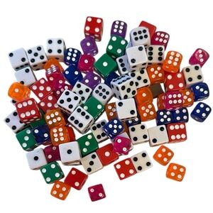 90 PIECE ULTIMATE ROUNDED 6-SIDED MULTICOLORED DICE SIZE: 14-16mm